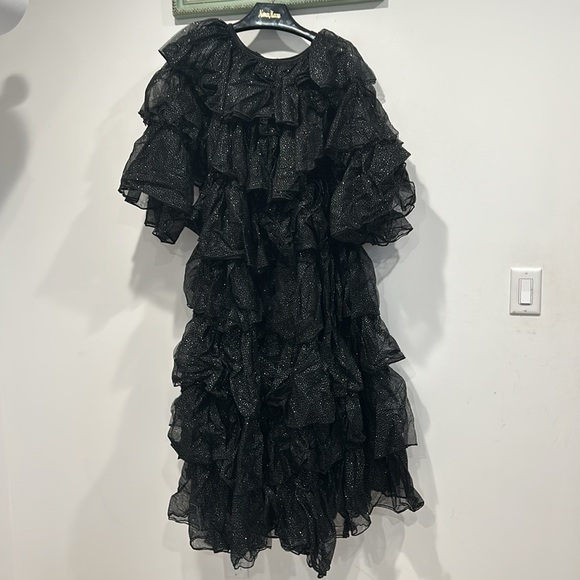 Club Exx Tulle layer black stardust duster cardigan maxi full xs/s women’s new - Picture 5 of 7